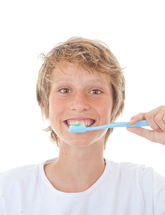 brushing and flossing